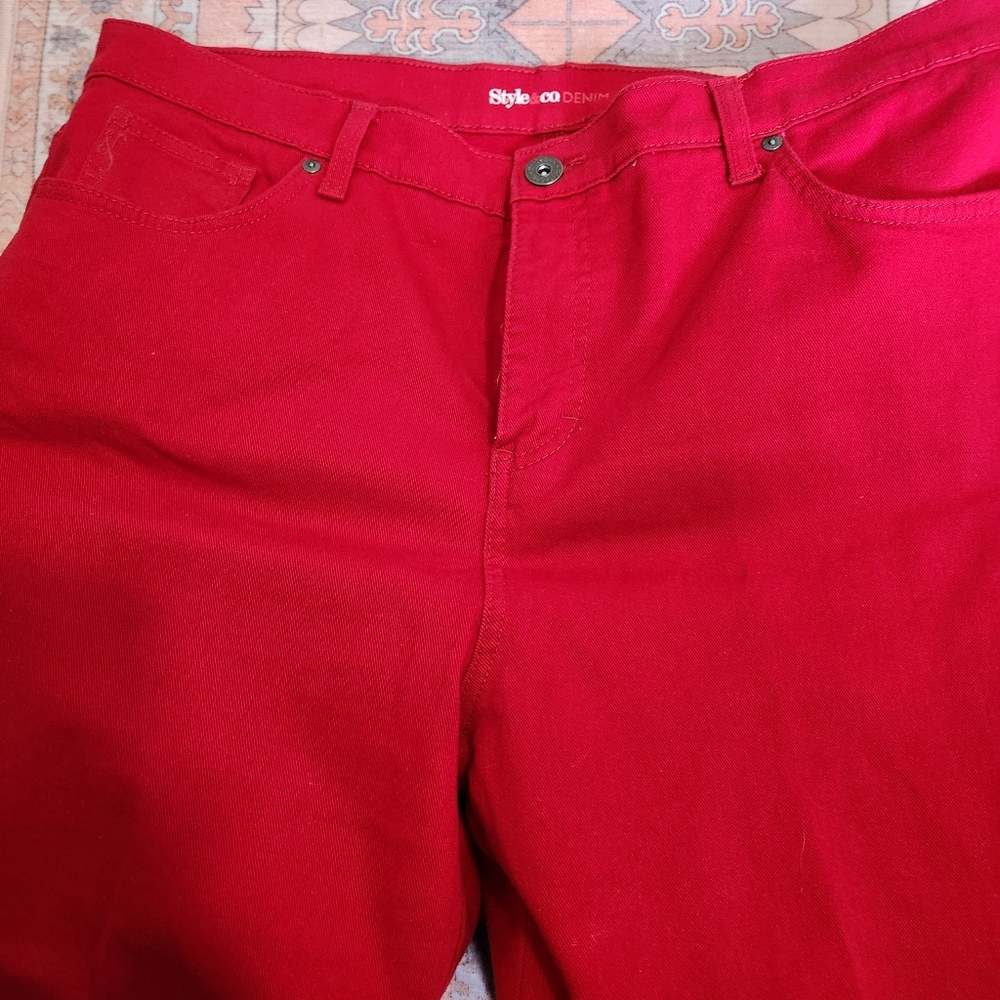 Style &Co Red Jeans - Picture 3 of 7